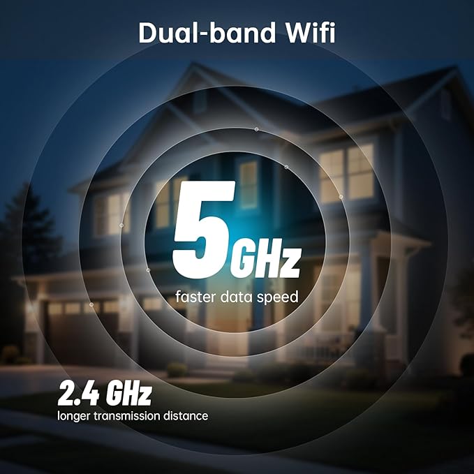 Security Cameras Wireless Outdoor,2K Color Night Vision AI Motion Detection Spotlight Siren Alarm,5G/2.4G WiFi Home Indoor Camera Two-Way Audio,Use Alone or with Recmoment HomeBase