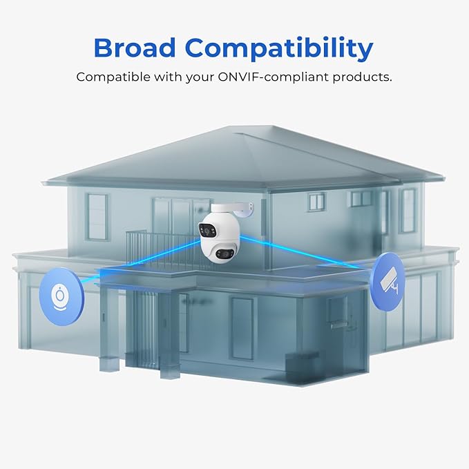 IMILAB EC6 Dual 2K+2K Plug-in Outdoor Security Camera: Outdoor Camera for Home Security w/Motion Spotlight/Siren, Wired 360° Rotate Cam, Person Tracking, 24/7 Continuous Recording, Color Night Vision