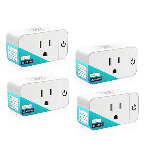 Matter Smart Plug Mini 15A, Support Apple HomeKit, Siri, Alexa, Google, SmartThings, App & Voice Control, Schedule & Timer, Super Easy Setup, 2.4G Wi-Fi Only, ETL&FCC, 4-Pack