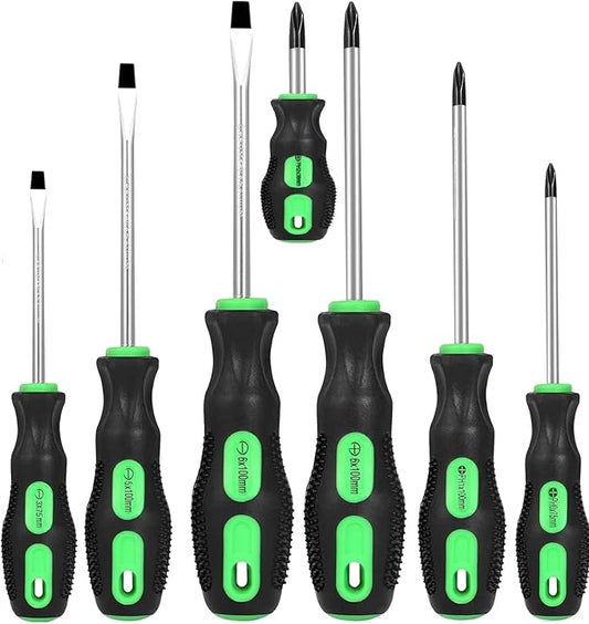 7-Piece Magnetic Screwdrivers Set, 4 Phillips and 3 Flat, Professional Cushion Grip Screwdriver Set