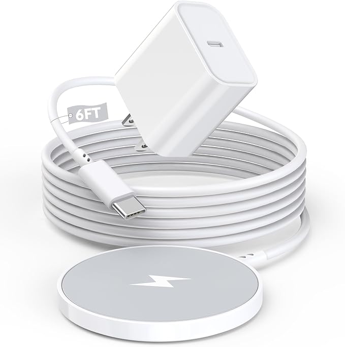 Magnetic Wireless Charger Apple Mag-safe Charger 6FT Apple Wireless Charging iPhone 16 Magnetic Charging Pad with Fast Charging USB C Block for iPhone 16/15/14/13/12 Pro Max/Pro/Plus/AirPods 3/2/Pro 2