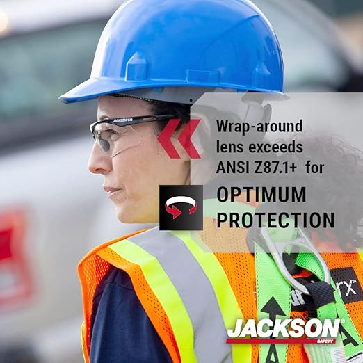 Jackson Safety SG Safety Glasses - Eye Protection for Men & Women - ANSI Z87.1 - Pack of 12 (Multiple Styles)