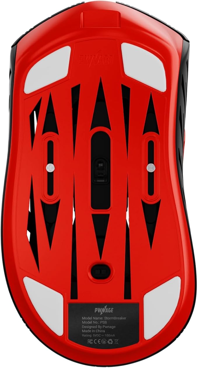 PWNAGE Stormbreaker v3 Wireless Magnesium Gaming Mouse 8kHz - 50grams Ultralight Esports Pro Gamer Flawless Professional PAW3395 Optical Sensor 36,000 DPI - 8000Hz -100% PTFE Skates Ergo -Bloodline