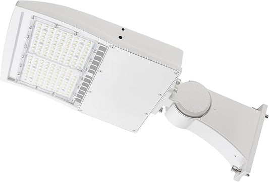 480V 150W LED Parking Lot Light, 5000K 21000LM(140lm/w) LED Shoebox Area Light - Direct Arm Mount, Dimmable Commercial Street Lighting, Surge Protection Built-in, AC277-480V UL DLC Listed
