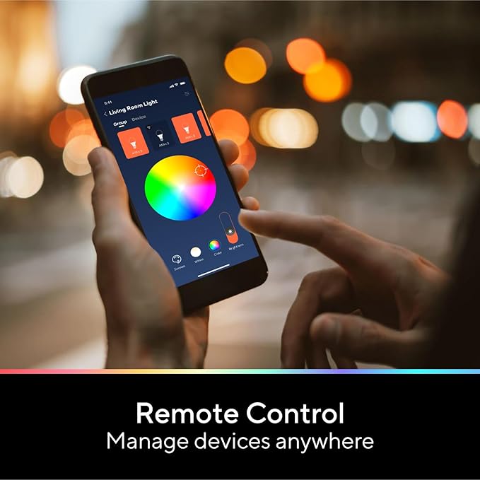 Smart Light Bulbs, 1100 Lumen, 90+CRI WiFi Mesh & Bluetooth Color Changing A19 Light Bulb, 16 Million DIY Colors RGB Light Bulbs, Compatible with Alexa, Google Assistant Home App, 4 Pack