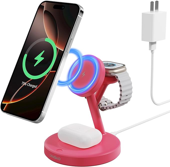 2025 3 in 1 Charging Station for Apple iPhone AirPods Watch with Mag-Safe Charger Wireless Charger Stand for iPhone 1716 15 14 13 12 Series AirPods iWatch Series - Gifts for Wife & Husband