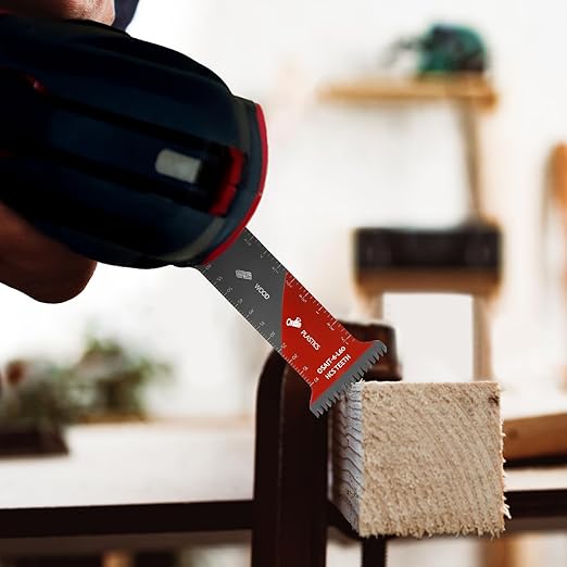 S&F STEAD & FAST 6 PCS Oscillating Tool Blades for Wood, Japanese Teeth Curved Edge, Long Oscillating Saw Blades for Wood, Plastic, Universal Fit for Quick Release