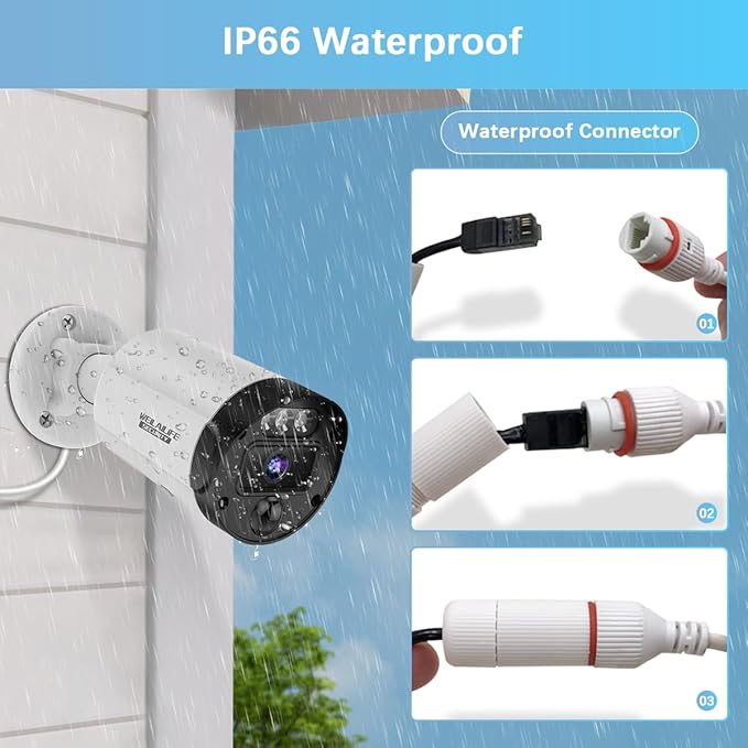 【All-in-One Security System】 4K Outdoor Wired Security Camera System, Home Video Surveillance Systems, Wired Cameras for Home Security