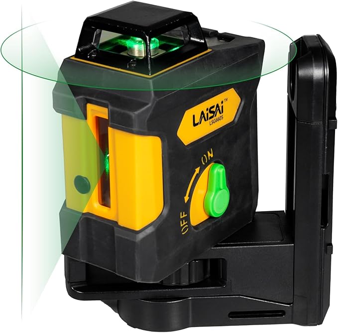 360 ° laser level, 150FT self leveling crosshair laser - used for homes and buildings, orange self leveling crosshair laser, L-shaped bracket, 4 AA batteries included