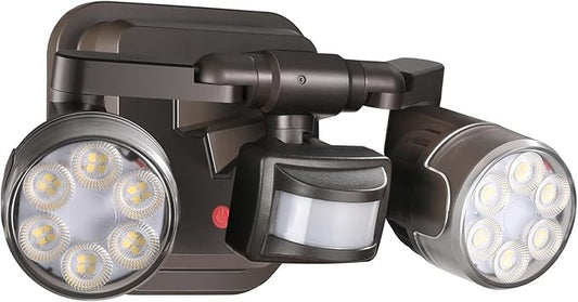 OREiN Motion Sensor Outdoor Lights, 450°Superwide Adjustment Dusk to Dawn Security Flood Lights Outdoor, 5000K 150W Equiv 3 Modes 180°/40FT, IP65, Bronze(Hardwired)