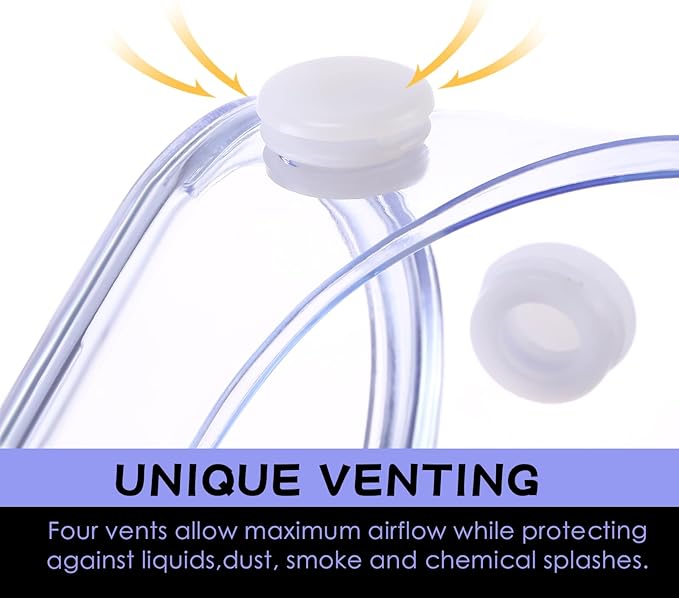 Yunsailing 30 Pack Protective Safety Goggles Clear Lab Over Glasses Anti Fog Eye Protection Goggles for Men Women(Clear White)