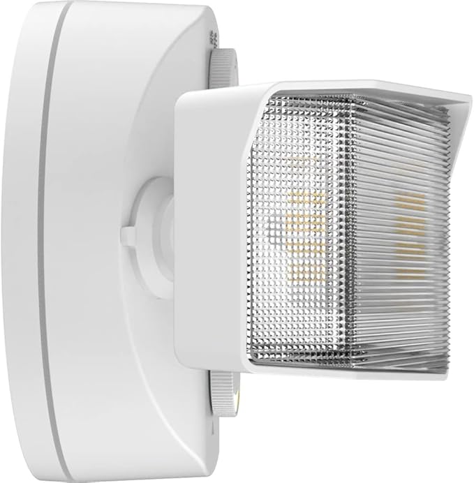 Lithonia Lighting HGX LED 2SH ALO SWW2 120 PE WH M2 HomeGuard LED Outdoor Security Floodlight, Adjustable Light Output, Switchable CCT, Photocell, 2-Lights, White