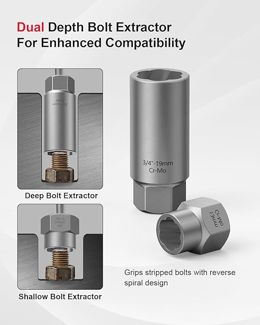 Kolvoii Screw Extractor Set & Bolt Extractor Kit, Stripped Lug Nut Remover Set, 67 Pcs Easy Out Bolt Extractor Set for Rusted, Rounded, Damaged Nuts, Screws, Bolts, 35#CR-MO 6542/4341 HSS Steel Cobalt