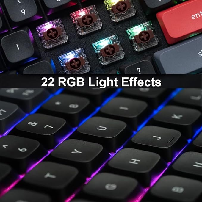 Keychron K5 Pro Wireless QMK/VIA Custom Mechanical Keyboard, 100% Full Size Layout 108 Key Programmable, Ultra-Slim RGB Backlit Low Profile Gateron Brown Switch Bluetooth/Wired for Mac Windows Linux