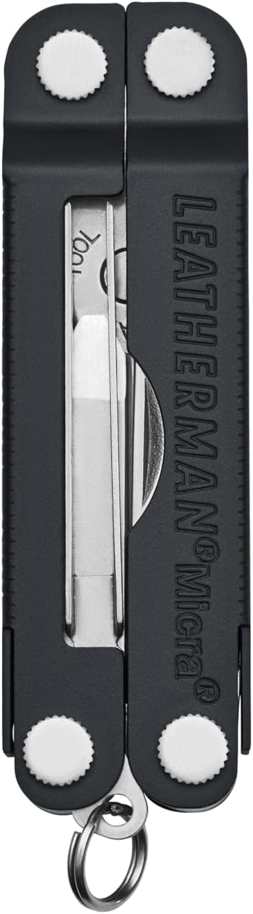 LEATHERMAN, Micra, Keychain Multi-tool with Grooming Tools, Mini Pocketknife for Everyday Carry (EDC), Hobbies & Outdoors, Built in the USA, Jet Black