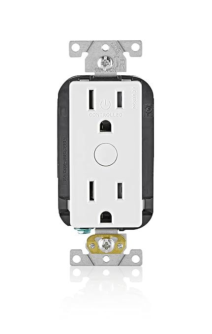 Leviton Decora Smart Outlet, Tamper-Resistant 15A, Wi-Fi 2nd Gen, Works with My Leviton, Alexa, Google Assistant, Apple Home/Siri & Wire-Free Companions for Switched Outlet, D215R-2RW, White