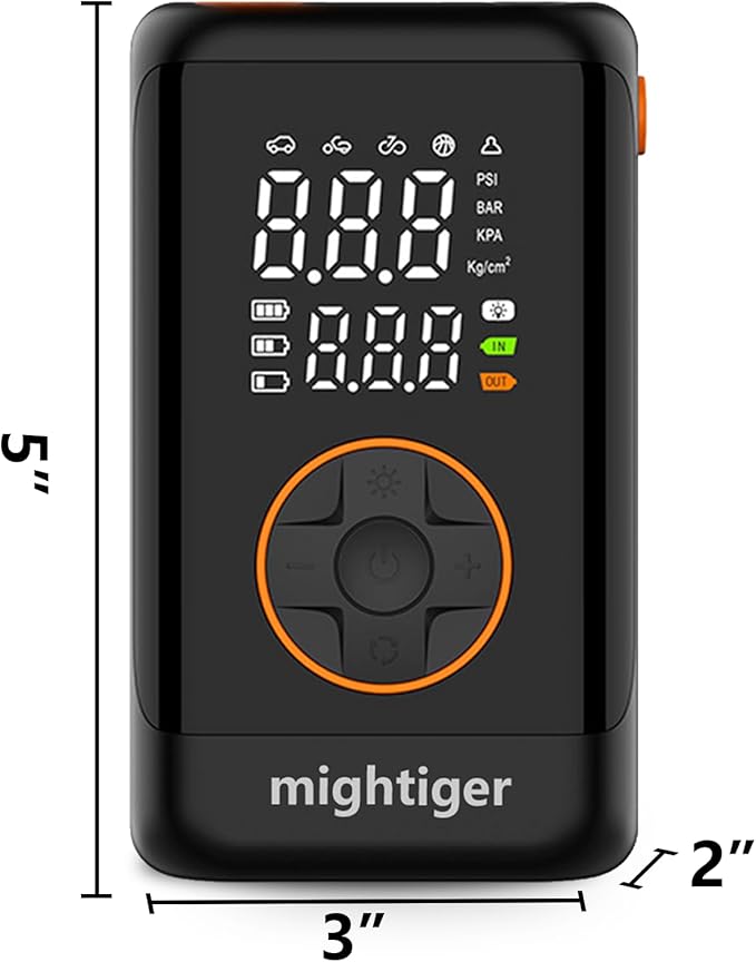 Tire Inflator Portable with Air Release Valve Mini Air Compressor Cordless with Cigarette Lighter with Digital Pressure Gauge can Preset Tire Pressure Auto Shut off SOS Light 150PSI for Cars