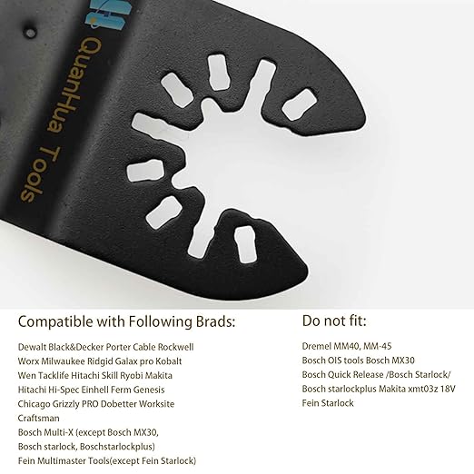 35 PCS Oscillating Saw Blades, Universal Titanium Multitool Blades fit Wood Plastics Metal, Quick Release Multi Tool Blades Kits for Dewalt Porter Cable Fein Makita and Black & Decker.