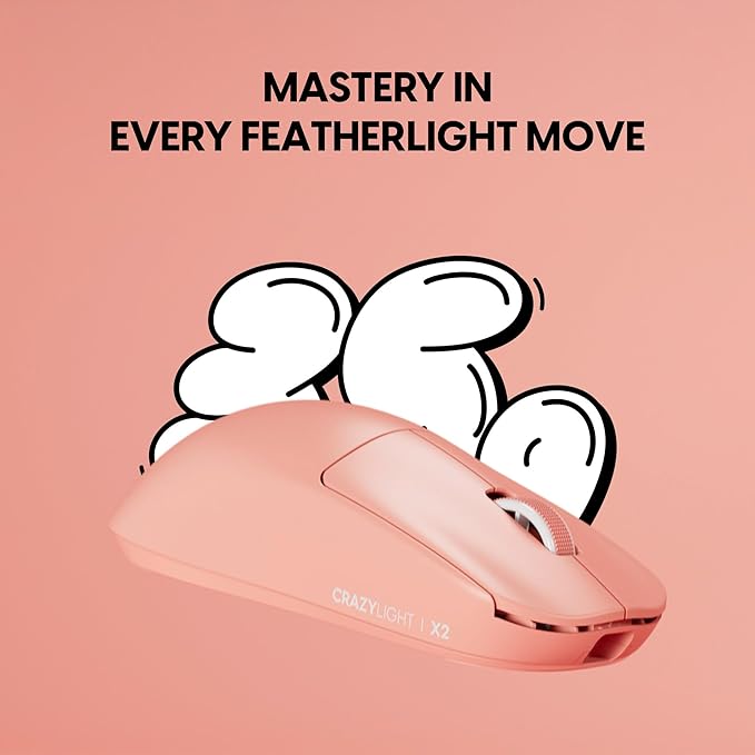 Pulsar Gaming Gears X2 Crazylight Wireless Gaming Mouse, Ultra Lightweight 1.23 oz (35g), Optical Switch, 32000 DPI, 750 IPS, XS-1 Sensor, 8k Compatible (Sunset Haze)