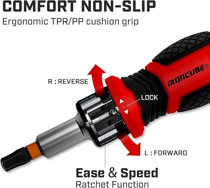 Magnetic Torx Screwdriver Set: 6 in 1 Multi Bit Drive Set with Interchangeable Ratchet Handle - Portable Repair Tool Kit for DIY Bicycle Furniture