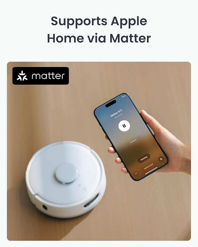 SwitchBot Robot Vacuum and Mop K11+ with Matter, 6000Pa Powerful Suction, 90 Days Hands-Free, Self Emptying, LDS Smart Navigation Mapping, 3.6-Inch Slim Design, Work with Apple Home, Alexa, GoogleHome