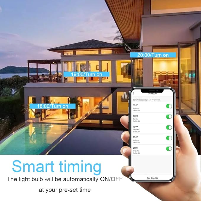 DOGAIN Smart Light Bulbs E12 Base LED Light Bulb Color Changing WiFi-Bluetooth Lights Compatible with Alexa Google Home Tunable White Candelabra Bulbs 360 lm 35w Equivalent 6 Pack