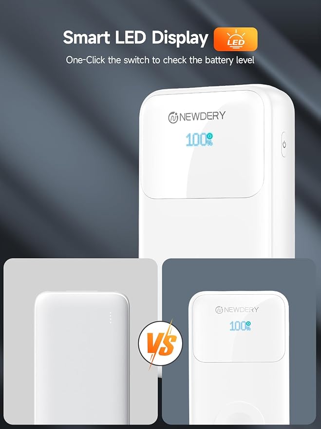 NEWDERY 20000mAh Portable Charger for Apple Watch,5-in-1 Power Bank Built-in Cables,PD 20W Fast Charging Travel Battery Pack with USB C Cable for iWatch,iPhones,iPad,Samsung More Phones Tablets