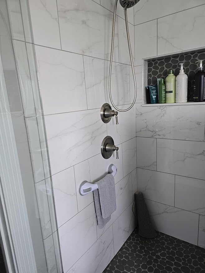 AirTight® Grab Bars for Shower Suction (2Pack) 16-Inch Moon Grey