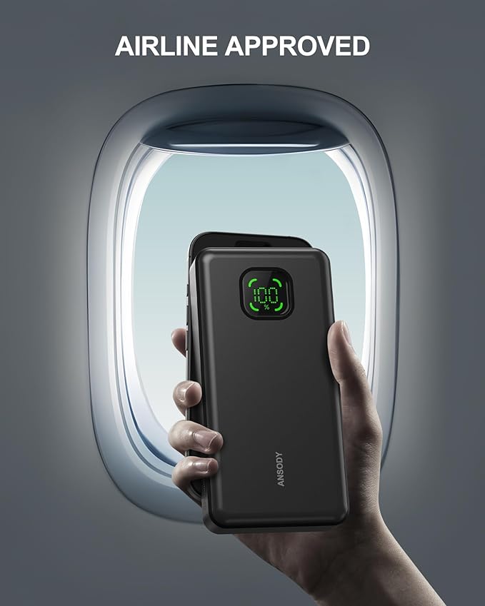 65W Power Bank, 25000mAh Travel Essential USB C Laptop Portable Charger, 100W Total Fast Charging Battery Pack for MacBook Dell XPS iPad Tablet Steam Deck iPhone 17-12 Series Samsung Switch and More