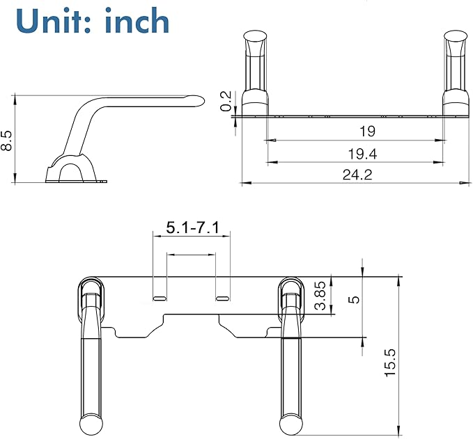 Toilet Safety Rails for Seniors, 480LBS Aluminum Armrest Hand Rail with Foldable Handles, Heavy Duty Toilet Seat Rails for Elderly, Handicap, Pregnant