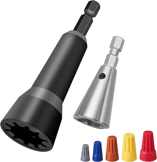 Wire Nut Twister and Twisting Tool - 1/4" Chuck, Spin Twist Wire Connector Socket,Wire Stripping and Twisting Tool,Wire Nut Twiter for Drill