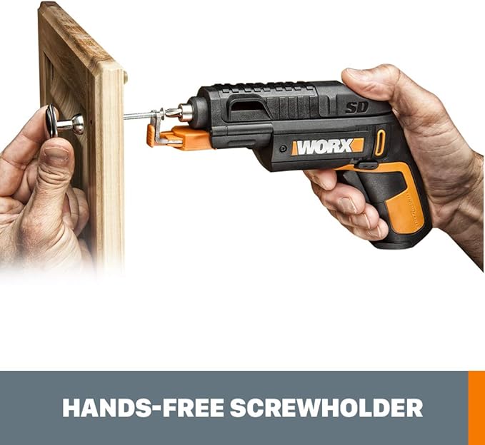 Worx 4V Electric Screwdriver, Rechargeable Cordless Power Screwdriver Set with 6 Bits, Screw Holder, Charger - WX255L