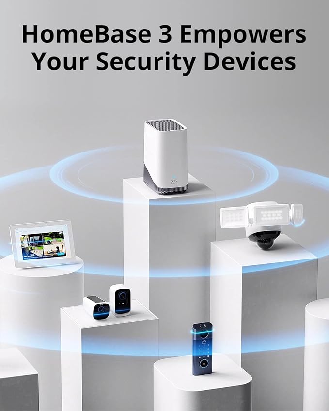 eufy Security HomeBase S380 (HomeBase 3),eufy Edge Security Center, Local Expandable Storage up to 16TB, Product Compatibility, Advanced Encryption,2.4 GHz Wi-Fi, No Monthly Fee