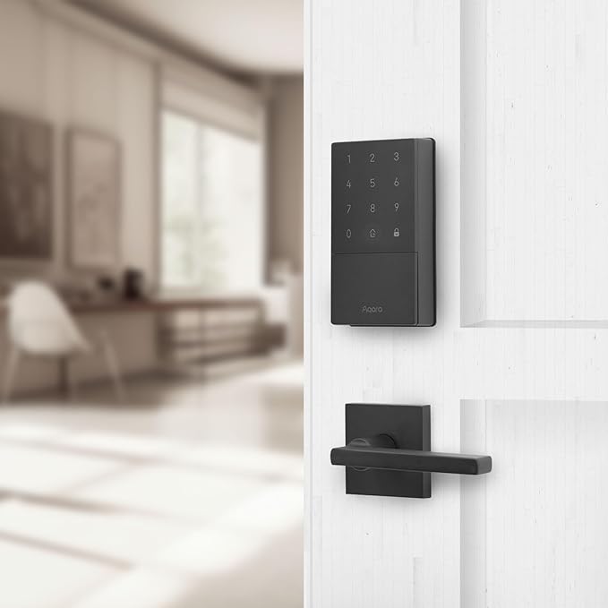 Aqara Entry Door Handle, Exterior Door Entry Handle with Door Lever, Reversible Lever Exterior for Front Entrance and Bedrooms, Non-Locking, Ideal for Modern Doors and Aqara Smart Locks