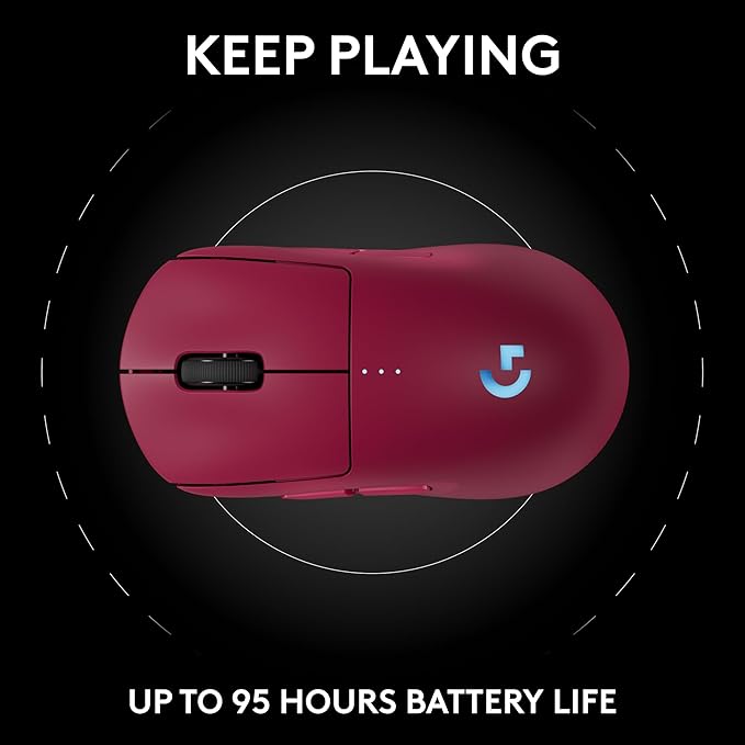 Logitech PRO 2 Lightspeed Wireless Gaming Mouse, Pink | Hero 2 Sensor, 44k DPI, 8 Programmable Buttons, LIGHTFORCE Switches, RGB Lighting, Lightweight, PC/Mac | with Signature Series Charging Dock