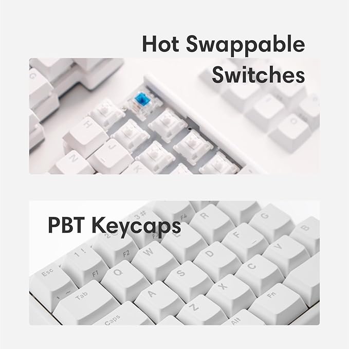 Wireless Ergonomic Split Mechanical Keyboard - Linear, Hot-Swappable, Compact 60% Layout, Programmable for Mac & Windows, PBT Keycaps(Standard Version)