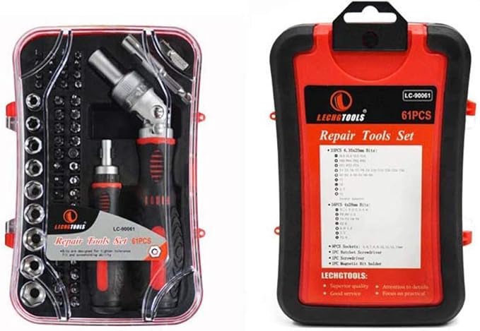 61 in 1 Magnetic Screwdriver Set, DIY Ratchet Screwdriver Set, Multi Bit Magnetic Drive Set with Detachable Ratchet Handle, Portable Compact Repair Tool Kit