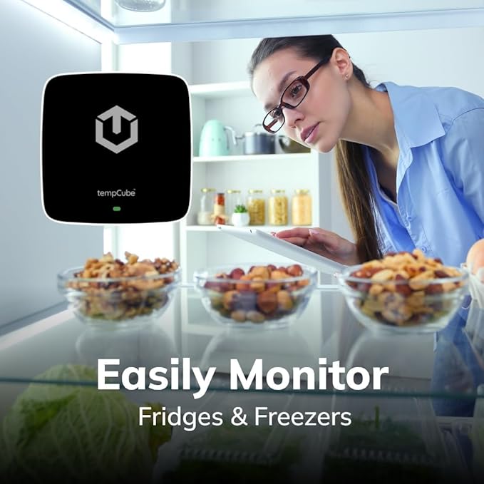 Pack of 2 WiFi Temperature & Humidity Sensor | Connects 2.4 GHz – Real-Time 24/7 Monitoring | No Subscription | Data Logger | Unlimited Text/Email Alerts | Ideal for Freezer, Medical & Food Storage