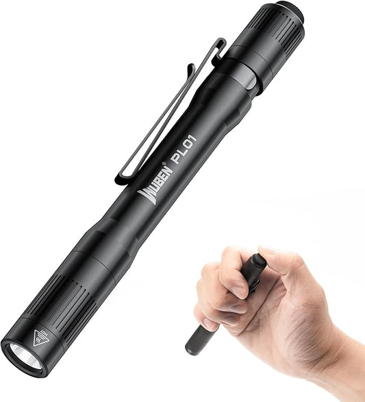 WUBEN PL01 Pen Light, 650 Lumens Pocket EDC Flashlight Rechargeable, Bright LED Pen Flashlight, IP68 Handheld Flash Lights, Compatible 2 AAA Battery for Home, Outdoor, Emergencies, Inspection