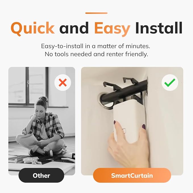 RYSE SmartCurtain | Motorized Curtain | Turn Your Current Curtains into Electric, Automated Drapes | Smart Home Smart Curtains Motorized Window Curtains | Phone App Enabled