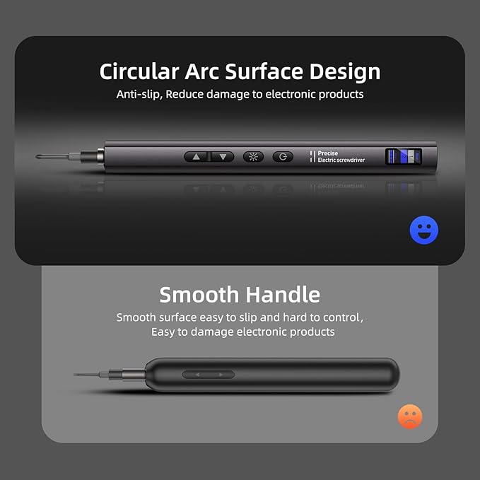 Electric Screwdriver Set, 45 in 1 Mini Cordless Precision Screwdriver, Anti-slip Handle, LED Lighting, Digital display, Dual-speed Adjustment, Long Battery Life, A Magnetic Work Mat