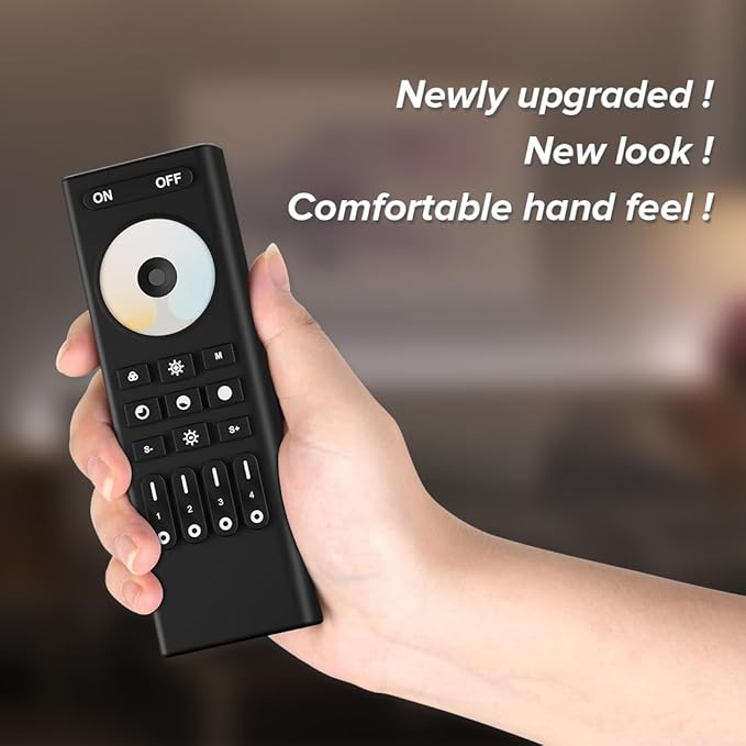 BTF-LIGHTING RF 2.4GHz Wireless Remote RC02RFB &3PCS C02RF Tuya Controller Kit 4 Zone Group Control PWM CCT(+ CW WW) 3pin 5050SMD FCOB COB Dual White LED Strip DC5V DC12V DC24V