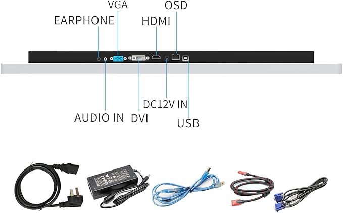 GreenTouch 23.8 Inch Multi PCAP Touch Screen Monitor LCD Display 1920 * 1080 HD - 16:9 Ratio - HDMI/VGA/DVI Input