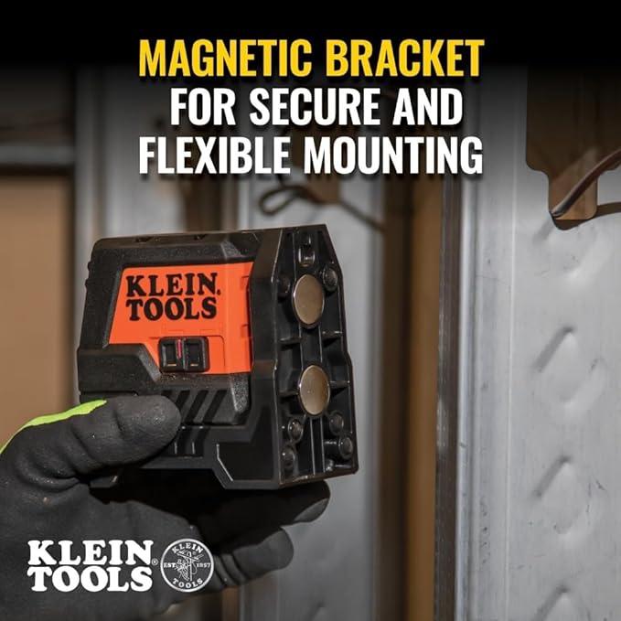 Klein Tools 93MCLS Self-Leveling Laser Level, Mini Cross-Line Level, Leveling Alignment Tool, Bright Red Horizontal and Vertical Lines