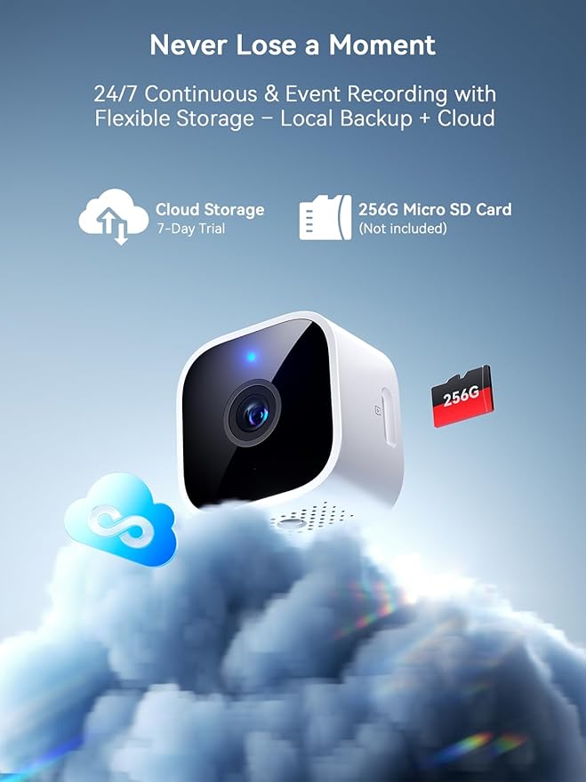 Outinput Indoor Security Camera 2K WiFi Camera丨Home Security, Baby Monitor, Pet Camera丨App Control, Instant Alert, Motion Detect, Night Vision, Cloud&Local Storage, Share to Family, 2-Pack