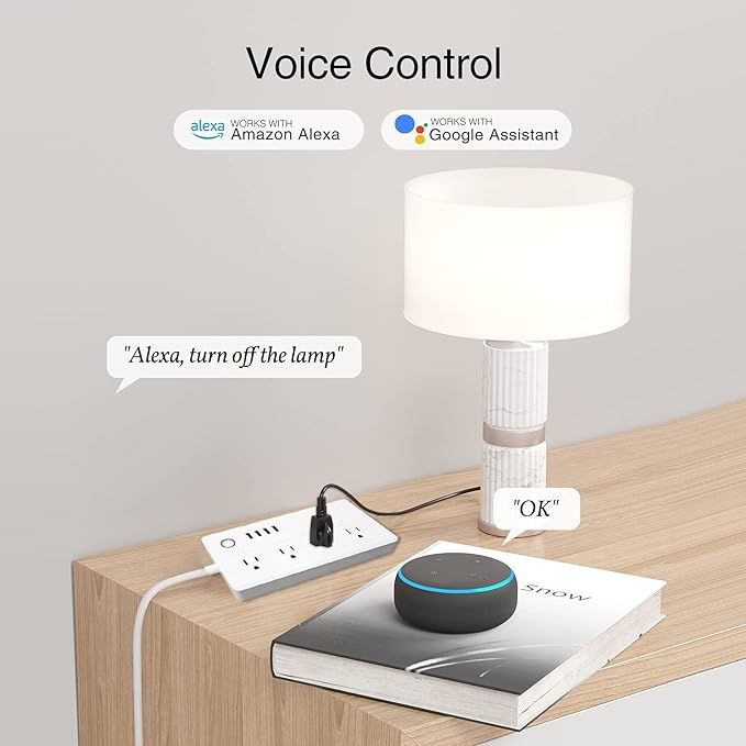 Smart Power Strip, UseeLink WiFi Surge Protector Compatible with Alexa & Google Home, Smart Plug with 4 USB Ports & 4 AC Outlets, Voice and Remote Control & Timer Schedule, 5ft Extension Cord