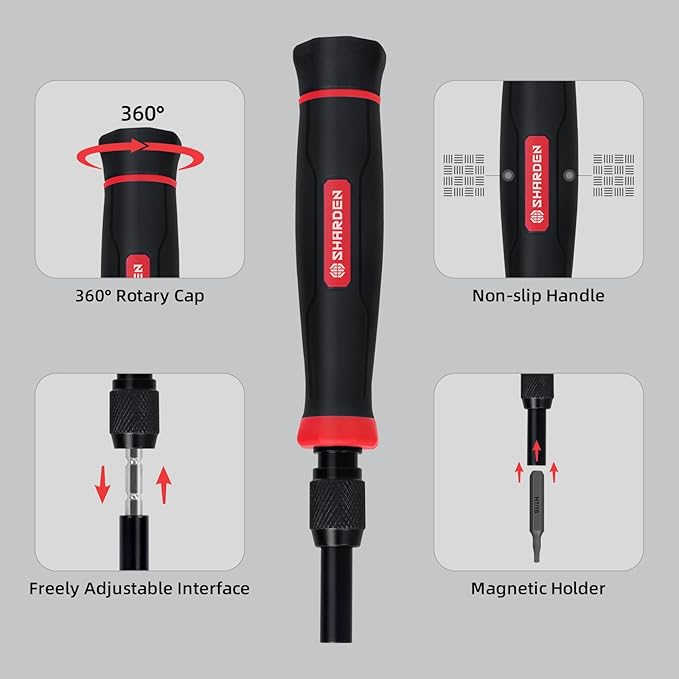 SHARDEN Precision Screwdriver Set 153 in 1 Small Screwdriver Set with Case Magnetic Electronic Repair Tool Kit for Computer, Laptop, Cell Phone, PC, iPhone, MacBook, PS5, PS4, Xbox, Eyeglasses, Watch