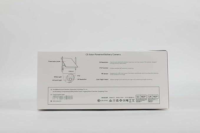 COOAU Cameras for Home Security, 2K 360° Solar Security Cameras Wireless Outdoor, Low-Light Rechargeable, Easy to Install, Surveillance Cam with AI Smart Detection,Color Night Vision,Two-way Audio