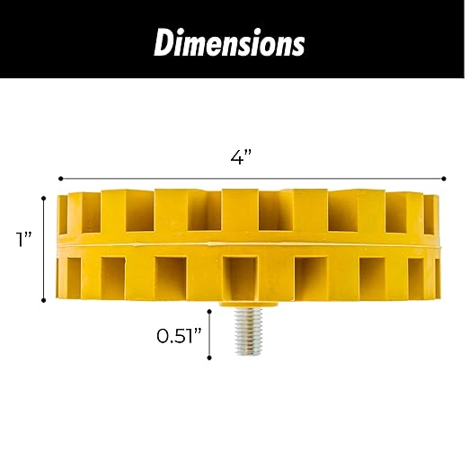 4-Inch Car Sticker Remover Kit - 2 Pack, Soft Rubber Decal Eraser Wheel Tool for Cars - Safe Adhesive Remover for Glass and Metal - Emblem and Vinyl Lettering Removal with Drill Adapter