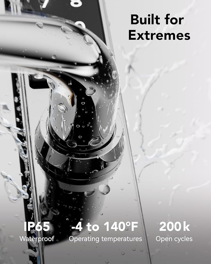 Electronic Smart Door Lock Fingerprint Door Lock with Keypad，Smart Lock for Front Door Children Proof Deadbolt IC Card, App Control & Mechanical Key 40–90mm Multipoint Locks (OSP Mirror Silver)